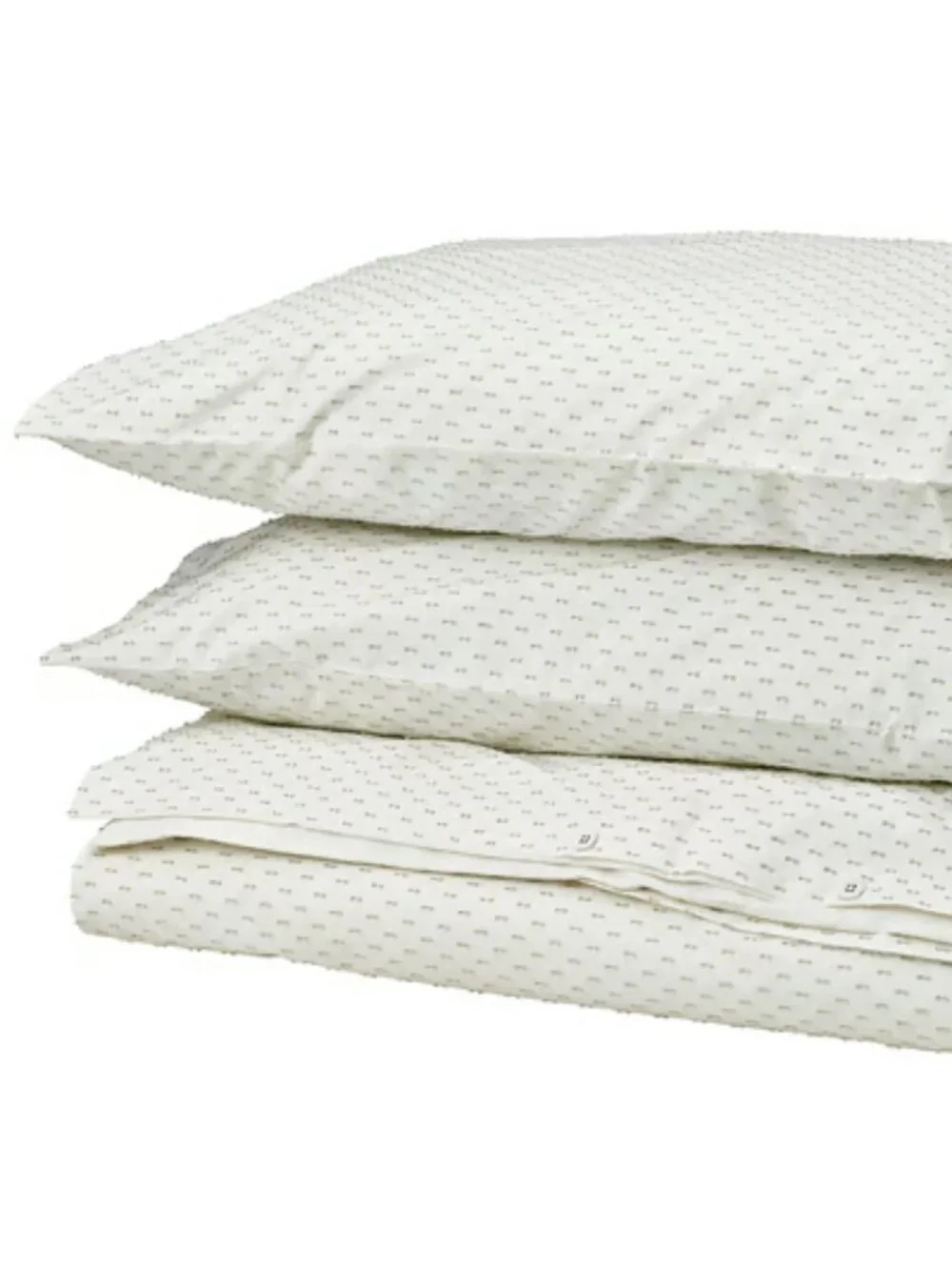 BANDKNIPPE 306.216.30 Duvet cover and pillowcase(s), white/green, Full